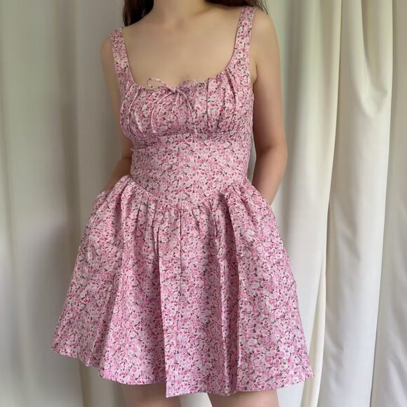 chinese dress ladies Daria Green Geo Linen Collared Dress main image 1